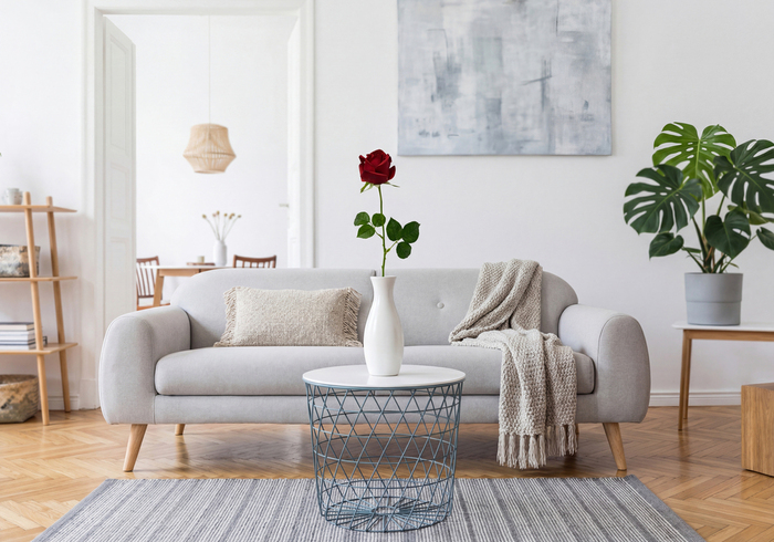 GREENIX kunstig rose i cellofan rød